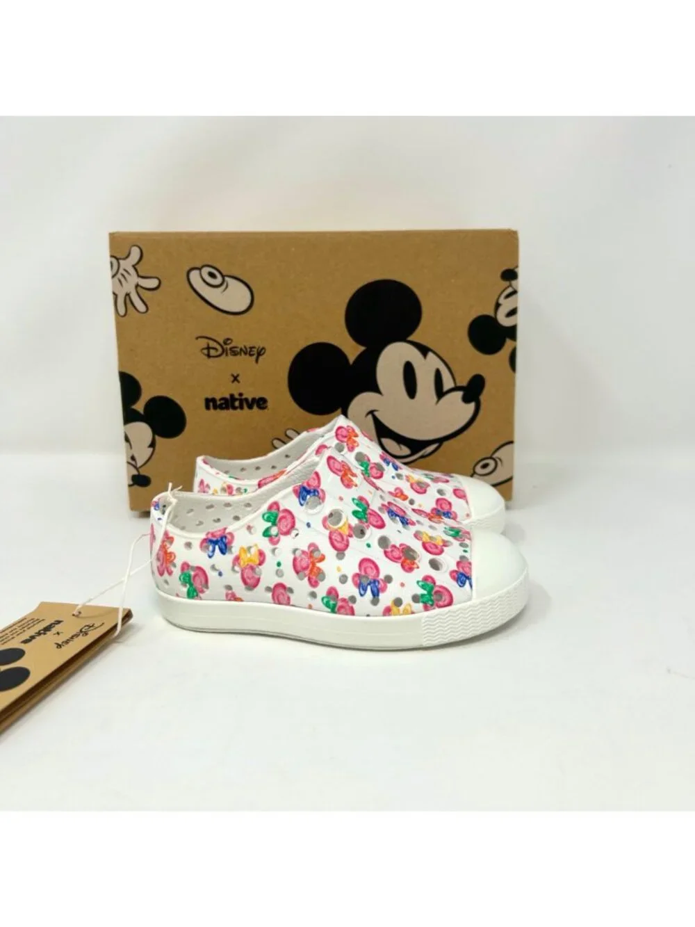 Native Shoes Jefferson Disney Minnie Paint Drops Toddler C5 Slip On Kids Shoes